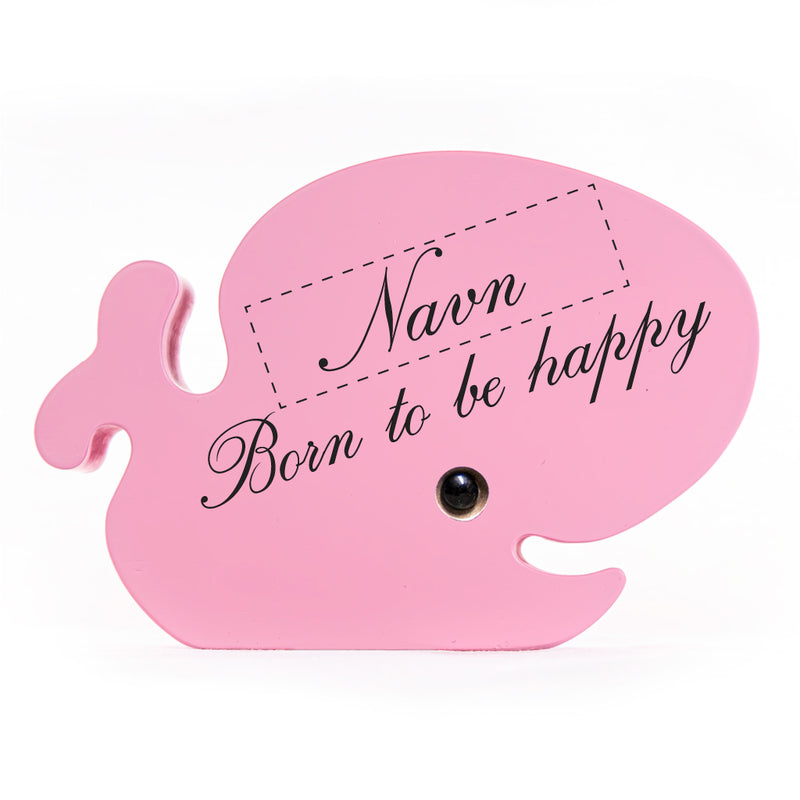 DÅBSGAVE: Born to be happy med navn 🐳